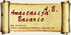 Anastasija Basarić vizit kartica